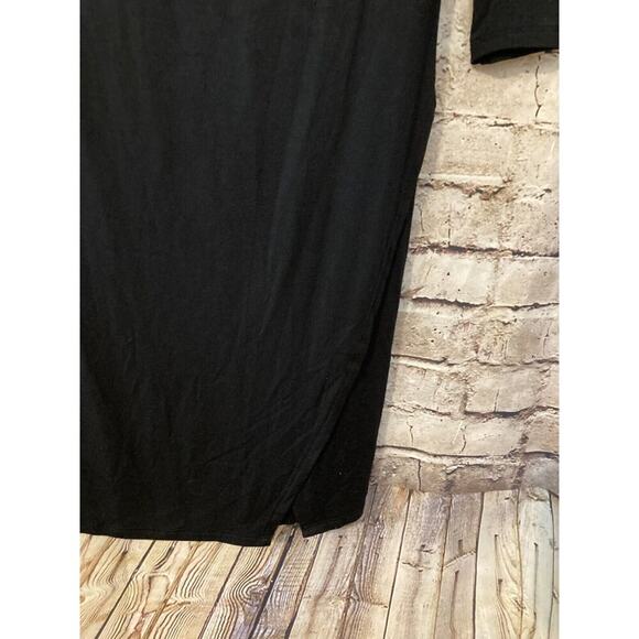 Michael Stars Dress Womens Small Midi Black Cowl Neck Long Sleeve Modal Stretch - Picture 8 of 14